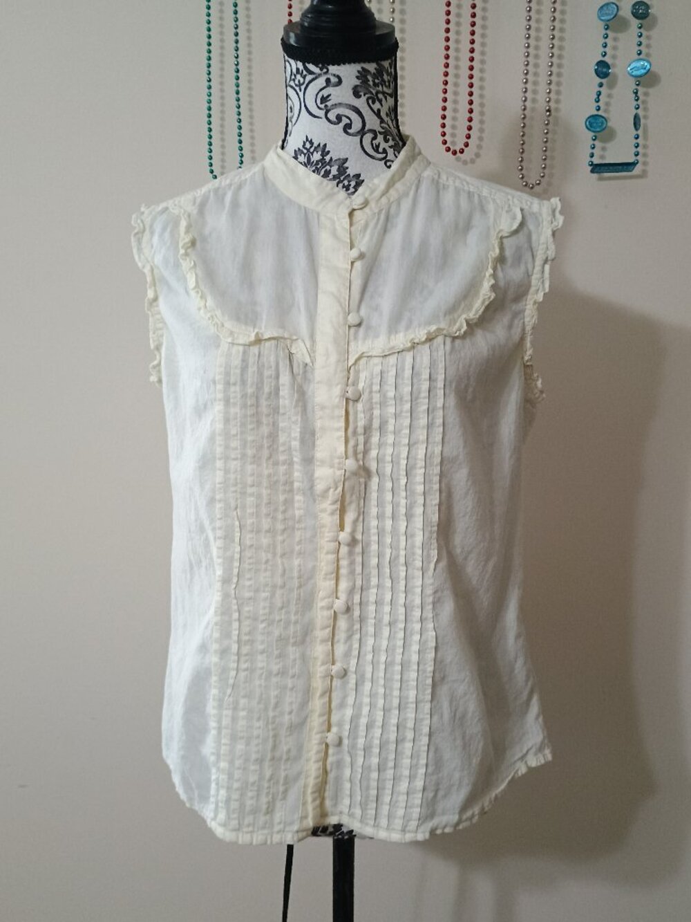 Vintage Luella for Target Sleeveless Ruffle Blouse Sz. XL